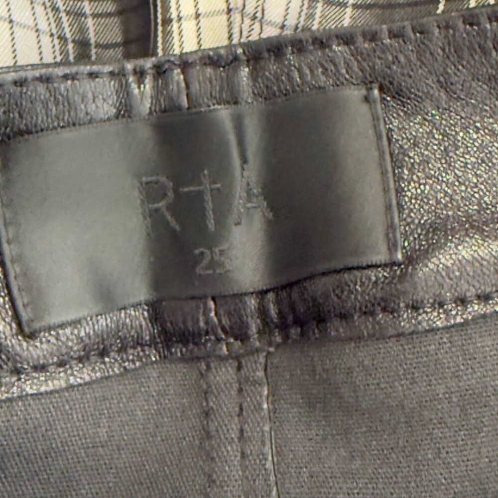 NWT RtA Cobain Black Skinny Stretch Lambskin Leather Pants Sz 25 - Picture 7 of 8